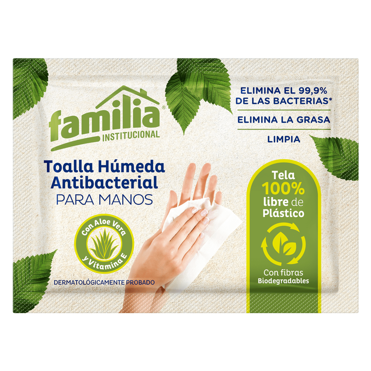 Imagen Toalla Húmeda Limpiadora Antibacterial para manos x 100 empaque individual